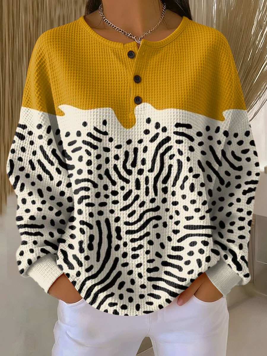 Anya | Colour-Block Waffle Top