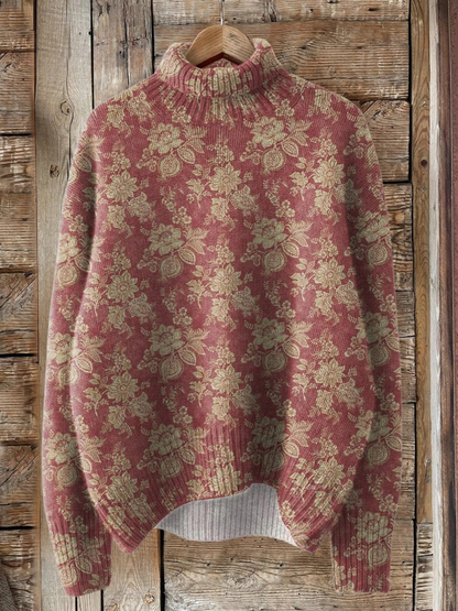 Constance | Floral Turtleneck Sweater