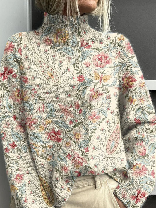 Colette | Vintage Floral Turtleneck Sweater