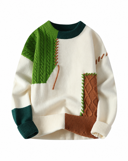 Mark | Retro Geometric Colour Block Jumper