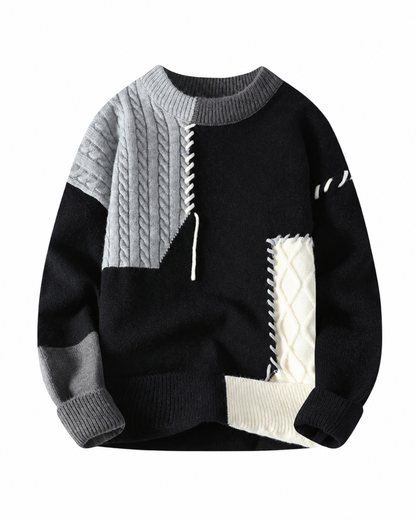 Mark | Retro Geometric Colour Block Jumper