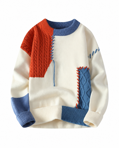 Mark | Retro Geometric Colour Block Jumper