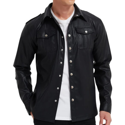 Lervaine® | Leather Long-Sleeve Top
