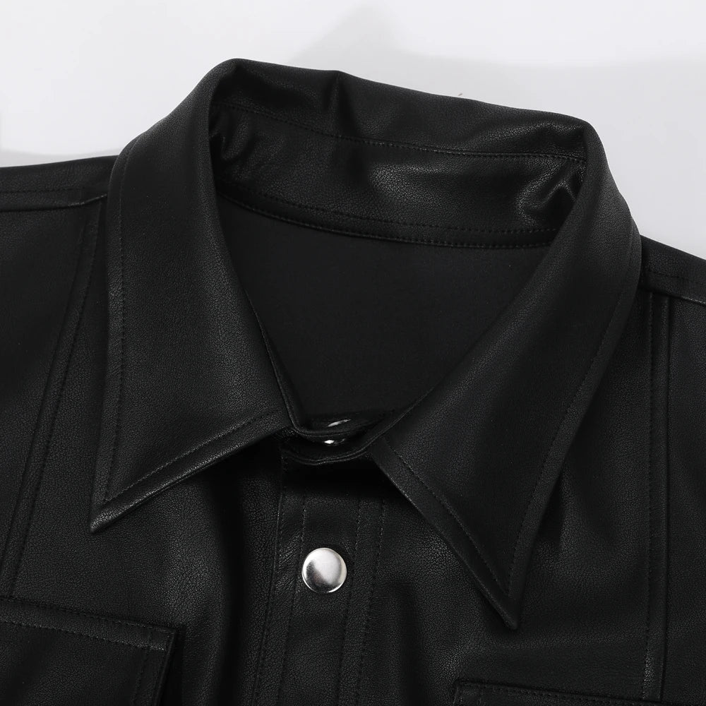 Lervaine® | Leather Long-Sleeve Top