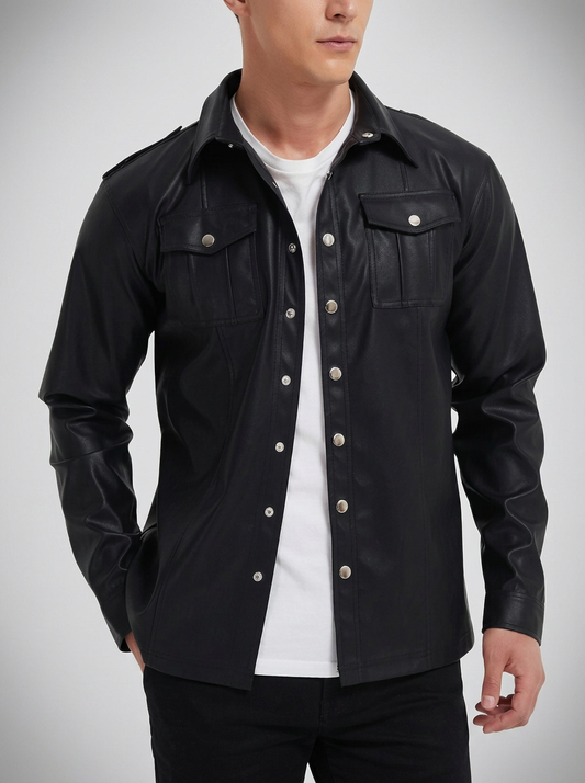 Lervaine® | Leather Long-Sleeve Top